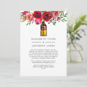 Burgundy and Blush Wedding Reduced Guest List Aankondiging (Staand voorkant)