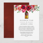 Burgundy and Blush Wedding Reduced Guest List Aankondiging (Voorkant / Achterkant)