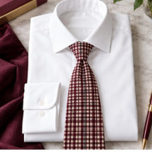 Burgundy and Cream Plaid Classic Vintage Tartan