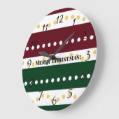 Burgundy and Emerald Golden Polka Dots Christmas  Grote Klok (Hoek)
