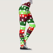 Burgundy and Emerald Golden Polka Dots Christmas  Leggings (Rechts)