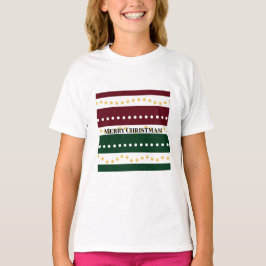 Burgundy and Emerald Golden Polka Dots Christmas  T-shirt