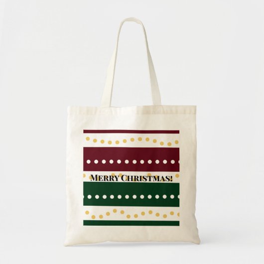 Burgundy and Emerald Golden Polka Dots Christmas  Tote Bag (Voorkant)