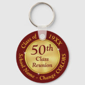 Burgundy and Gold, 50th Class Reunion Favors Sleutelhanger (Voorkant)