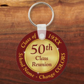 Burgundy and Gold, 50th Class Reunion Favors Sleutelhanger (Voorkant)