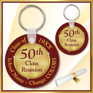 Burgundy and Gold, 50th Class Reunion Favors Sleutelhanger
