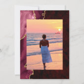 Burgundy and Gold Agate Celebration of Life Kaart (Achterkant)