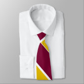 Burgundy and Gold Broad University Stripe Stropdas (Gebonden)