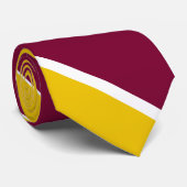 Burgundy and Gold Broad University Stripe Stropdas (Opgerold)