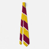 Burgundy and Gold Broad University Stripe Stropdas (Achterkant)