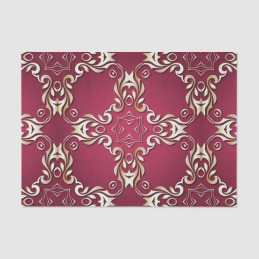 Burgundy and Gold Elegant  Classic Royal Tissuepapier (Voorkant)