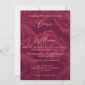 Burgundy and gold elegant picture wedding  kaart (Voorkant)