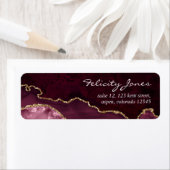 Burgundy and Gold Geode Agate Stone Etiket (Insitu)