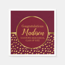 Burgundy and Gold Graduation Party Servet