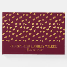 Burgundy and Gold Personalized Wedding Guestbook Gastenboek