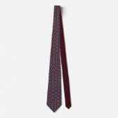 Burgundy and Gray Quilt Print Neck Tie Stropdas (Voorkant)