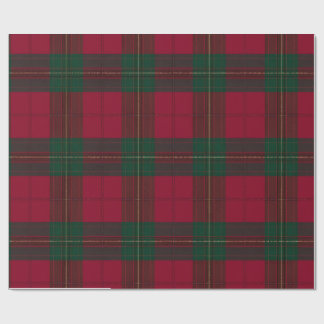 Burgundy and Green Plaid Tartan Wrapping Paper Cadeaupapier