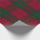 Burgundy and Green Plaid Tartan Wrapping Paper Cadeaupapier (Hoek)