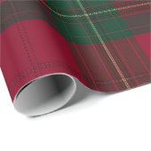Burgundy and Green Plaid Tartan Wrapping Paper Cadeaupapier (Rol Hoek)