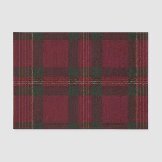 Burgundy and Green Plaid Tissue Paper Tissuepapier (Voorkant)