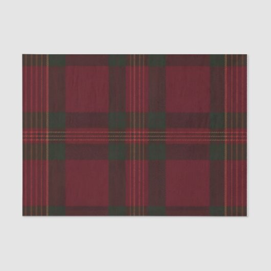 Burgundy and Green Plaid Tissue Paper Tissuepapier (Voorkant)