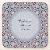 Burgundy and Grey Elegant Pattern Custom Text Kartonnen Onderzetters (Voorkant)