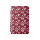 Burgundy and Grey Floral Pattern Badmat (Voorkant Verticaal)