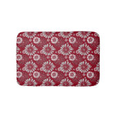 Burgundy and Grey Floral Pattern Badmat (Voorkant)