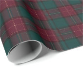 Burgundy and Hunter Green Tartan Wrapping Paper Cadeaupapier (Rol Hoek)