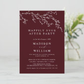 Burgundy and Ivory Botanical Elegant Elopement Kaart (Staand voorkant)