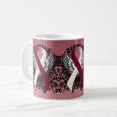Burgundy and Ivory Ribbon with Wings Coffee Mug Koffiemok (Voorkant links)