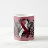 Burgundy and Ivory Ribbon with Wings Coffee Mug Koffiemok (Center)