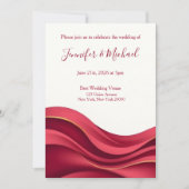 Burgundy and Ivory Wedding All in One Kaart (Voorkant)
