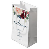 Burgundy and Navy Hotel Welcome Gift Bag Klein Cadeauzakje (Achterkant Gekanteld)