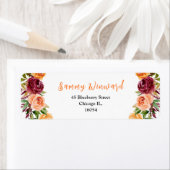 Burgundy and Orange and Foliage Bridal Shower Etiket (Insitu)
