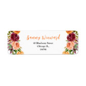 Burgundy and Orange and Foliage Bridal Shower Etiket (Voorkant)