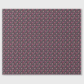 Burgundy and Pink Flowers Cadeaupapier (Vlak)