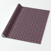 Burgundy and Pink Flowers Cadeaupapier (Uitgerold)