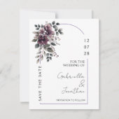 Burgundy and Sage Arch Save the Date | Invitation Kaart (Voorkant)
