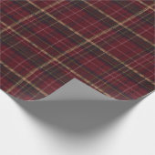 Burgundy and Tan Plaid Tartan Wrapping Paper Cadeaupapier (Hoek)