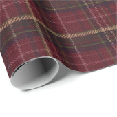 Burgundy and Tan Plaid Tartan Wrapping Paper Cadeaupapier (Rol Hoek)