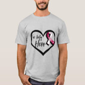 Burgundy and White Awareness Ribbon for My Hero T-shirt (Voorkant)