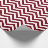 Burgundy and White Large Chevron ZigZag Pattern Cadeaupapier (Hoek)