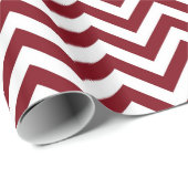 Burgundy and White Large Chevron ZigZag Pattern Cadeaupapier (Rol Hoek)