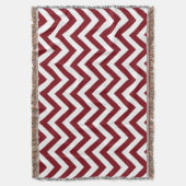 Burgundy and White Large Chevron ZigZag Pattern Deken (Voorkant Verticaal)