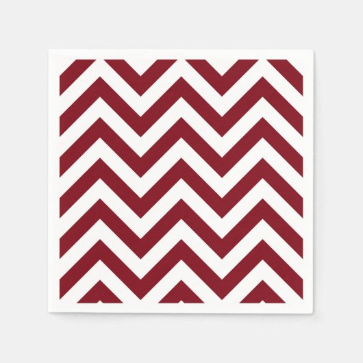 Burgundy and White Large Chevron ZigZag Pattern Servet (Voorkant)