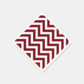 Burgundy and White Large Chevron ZigZag Pattern Servet (Hoek)
