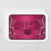 Burgundy and White Lijst Afstuderen Invitation Kaart (Voorkant)