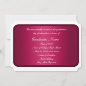 Burgundy and White Lijst Afstuderen Invitation Kaart (Achterkant)