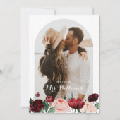 Burgundy Arch Floral Bridal Shower Kaart (Achterkant)